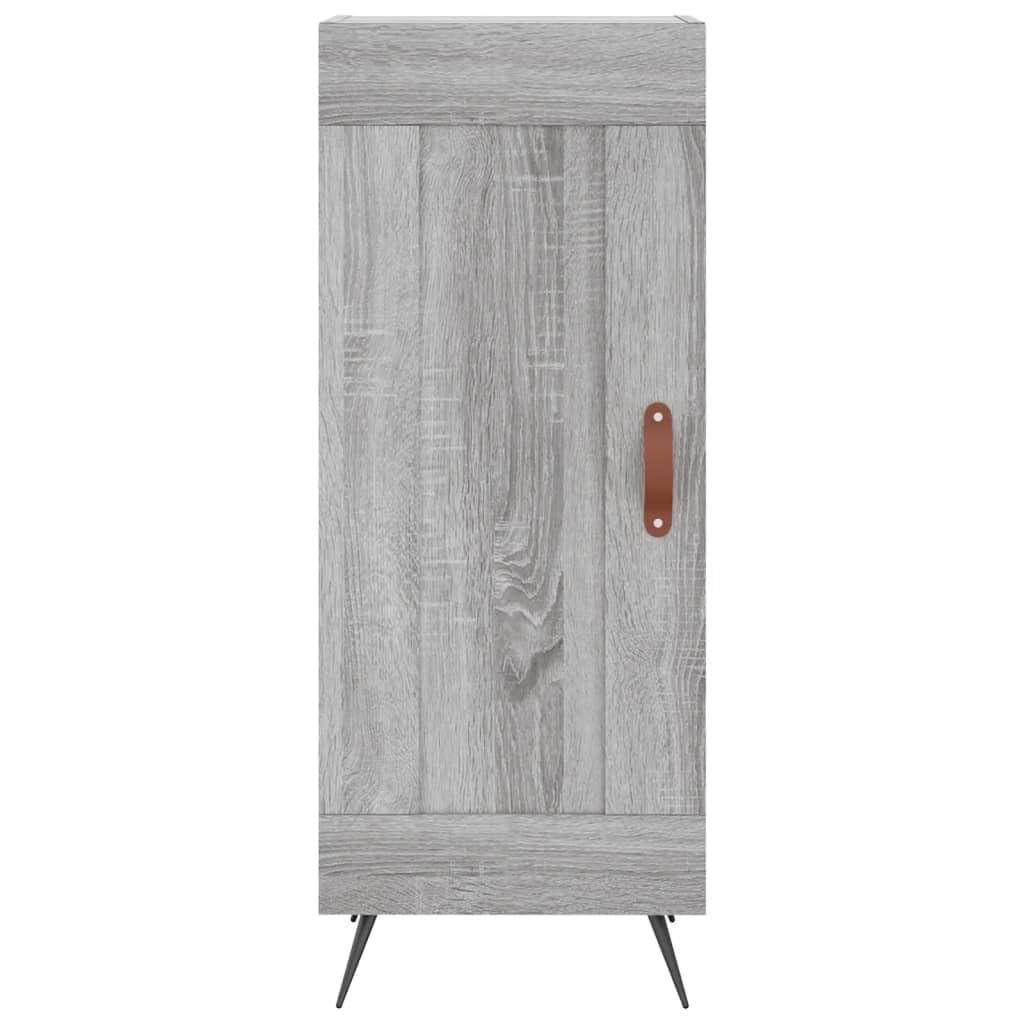 Wysoka komoda Sonoma szara, 34,5 x 34 x 180 cm, wykonana z materiału drewnopochodnego, z metalowymi nóżkami, wszechstronne miejsce do przechowywania do sypialni, salonu i biura, elegancka