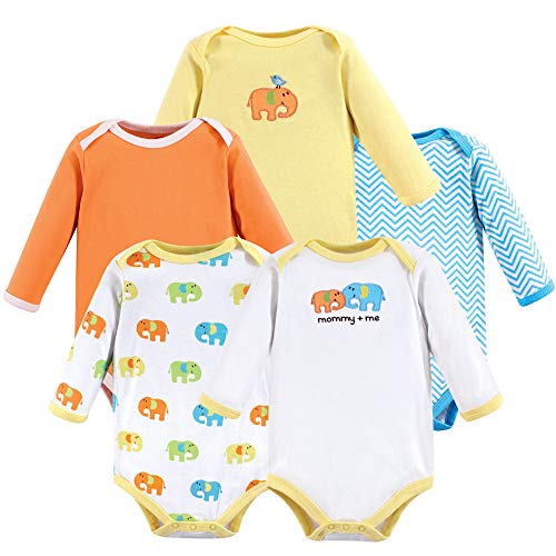 Image of Luvable Friends Baby Unisex Long Sleeve Bodysuits, 5-Pack