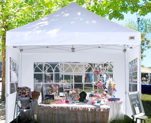 Image of ABCCANOPY Pop up Canopy Tent with Elegant Church Window 10X10,White