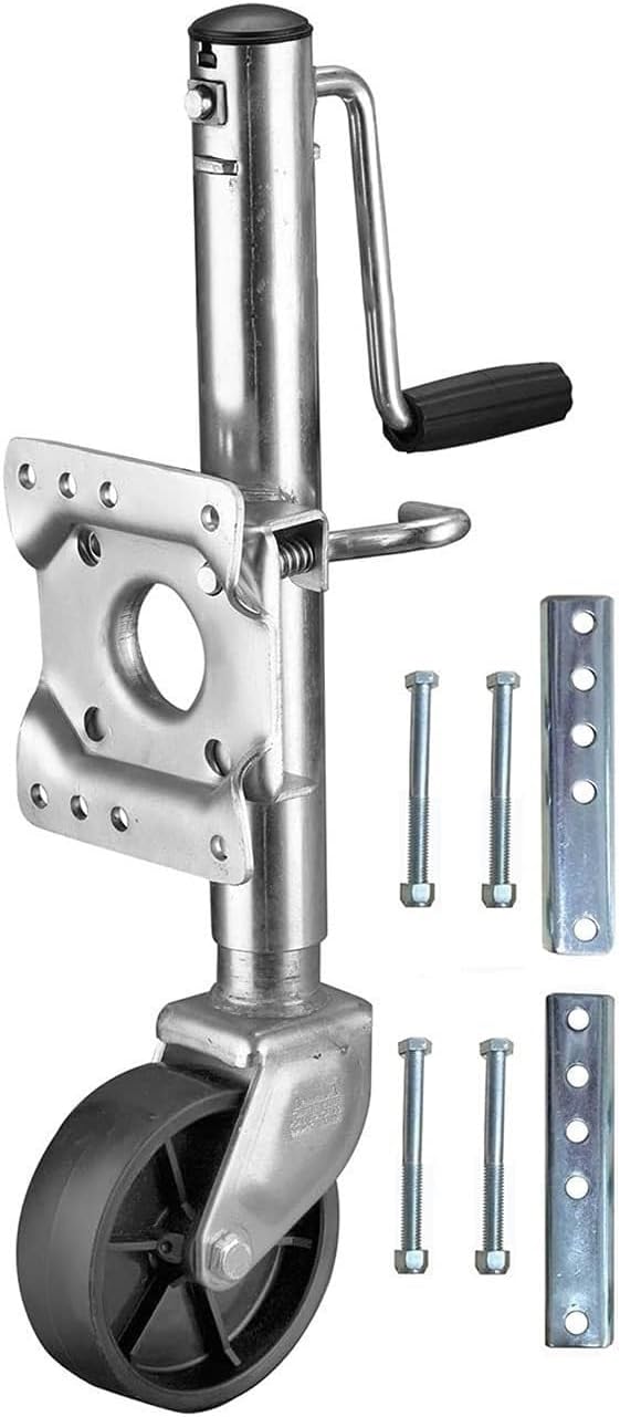 Boat Trailer Jack - Heavy-Duty Bolt-On Swivel Jack, Swivel Trailer Support Wheel, Trailer Jack with 15Cm Wheel, Capacity 540Kg, Retractable 25Cm, for Boat, Mo,One Color-1200 lbs