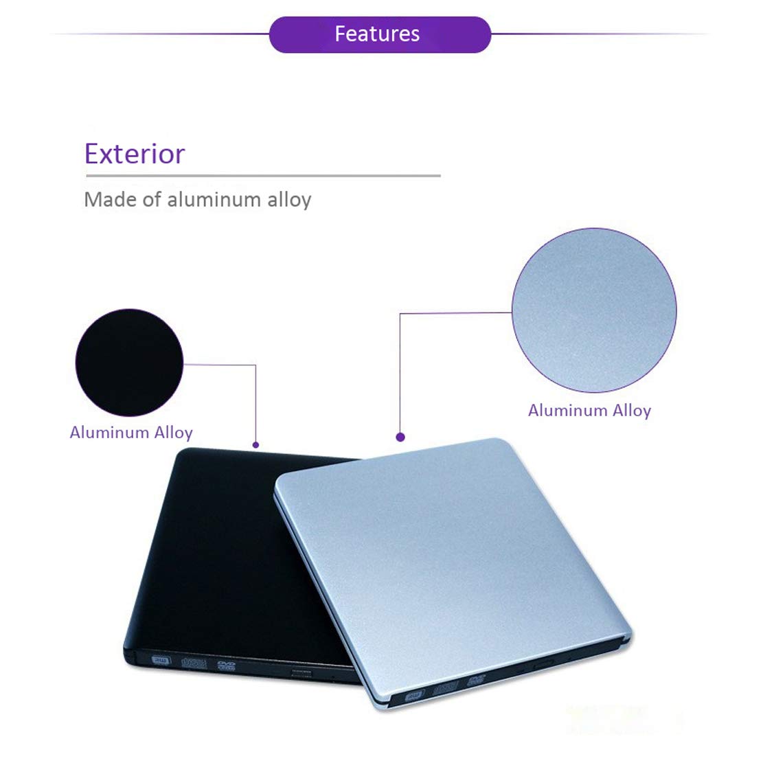 Esterno unità Ottica unità CD Alluminio Portatile USB 3.0 Dvd +/- RW