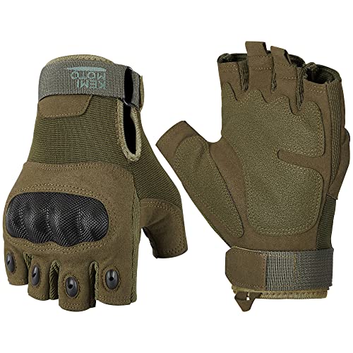 Kemimoto Fingerless Motorcycle Gloves For Men, Summer Tactical Gloves For Outdoor Work Sports, Exercise Gloves, Fingerless Cycling Gloves For Training Shooting Hunting Hiking Camping #TOP4