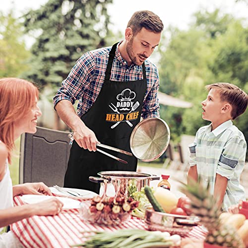 Fathers Day Grilling Apron Gifts For Dad Men From Daughter Son Ideas - Best Mens Dad Apron Gifts, Dad Birthday Gifts For Dad, Bbq Grill Aprons For Men Funny, Chef Black Cooking Aprons With Pockets #TOP5