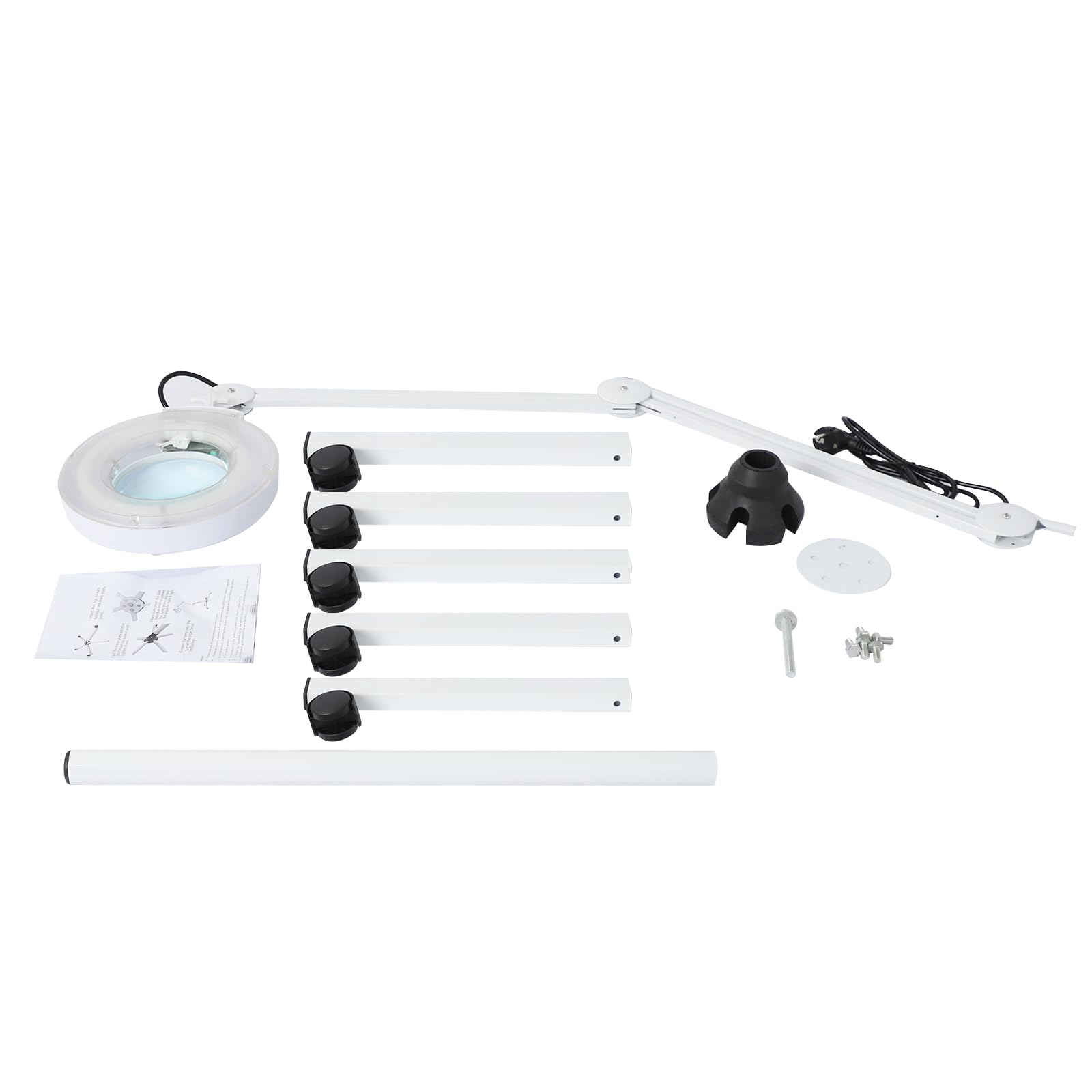 Lámpara lupa, lámpara de escritorio LED con uñas, aumento 8x, 2400 LM,blanco