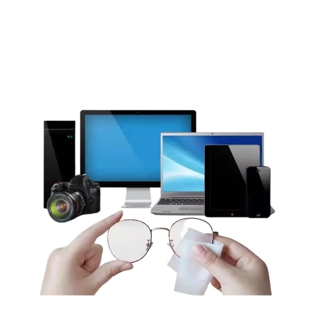 SliDisposable Lot de 200 lingettes en papier essuie-glace pour lunettes humides Chiffon miroir pour les yeux Écran de téléphone portable Objectif professionnel de haute qualité