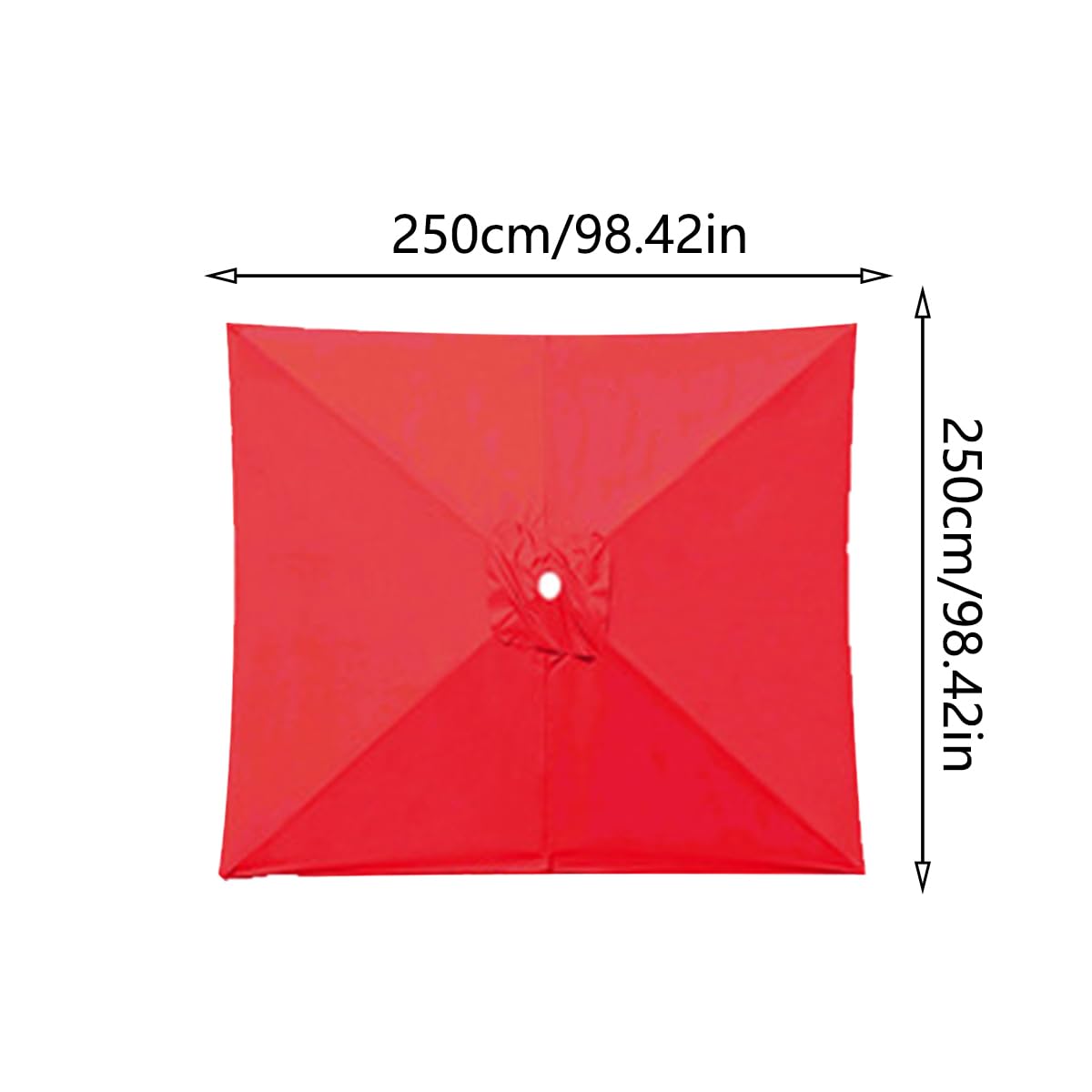 Générique Toile de parasol carrée 250x250 cm 8 bâtons remplacement imperméable jardin terrasse