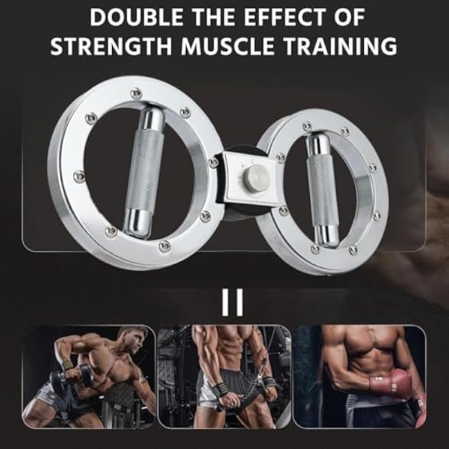 EILISON Rotating Burn Machine 12 LB, Rotating Arm Machine 360 Degree Rotating Grips, Multifunctional Spinning Burn Rotator Machine for Forearm Trainer, Boxing, Workouts (Silver)