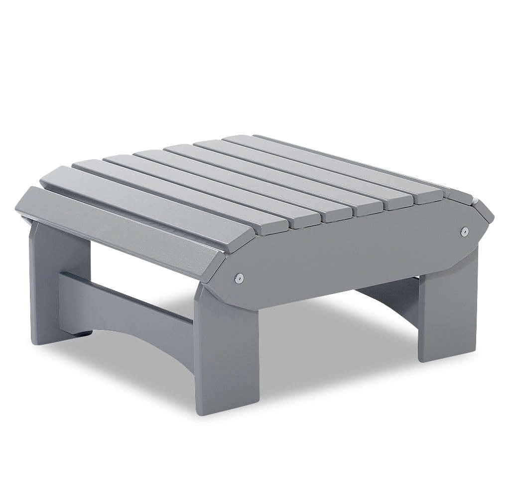 Original Dream-Chairs since 2007 Le repose-pieds Adirondack "Comfort" en gris peut être utilisé dans 2 positions. Le repose-pieds peut également être utilisé comme table d'appoint sur la terrasse
