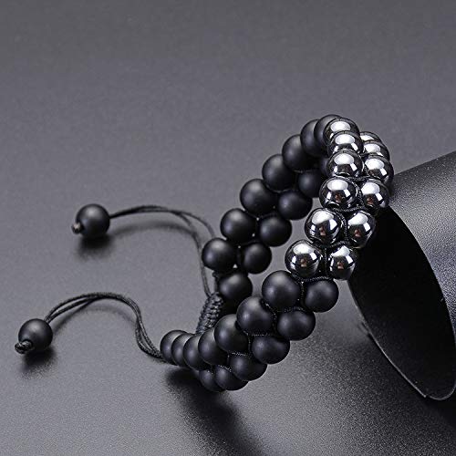 Handmade Triple Protection Bracelet, Amethyst Crystal Bracelets Bead 8mm Natural Stone Black Obsidian Bracelet, Healing Crystal Bracelets for Women Men4