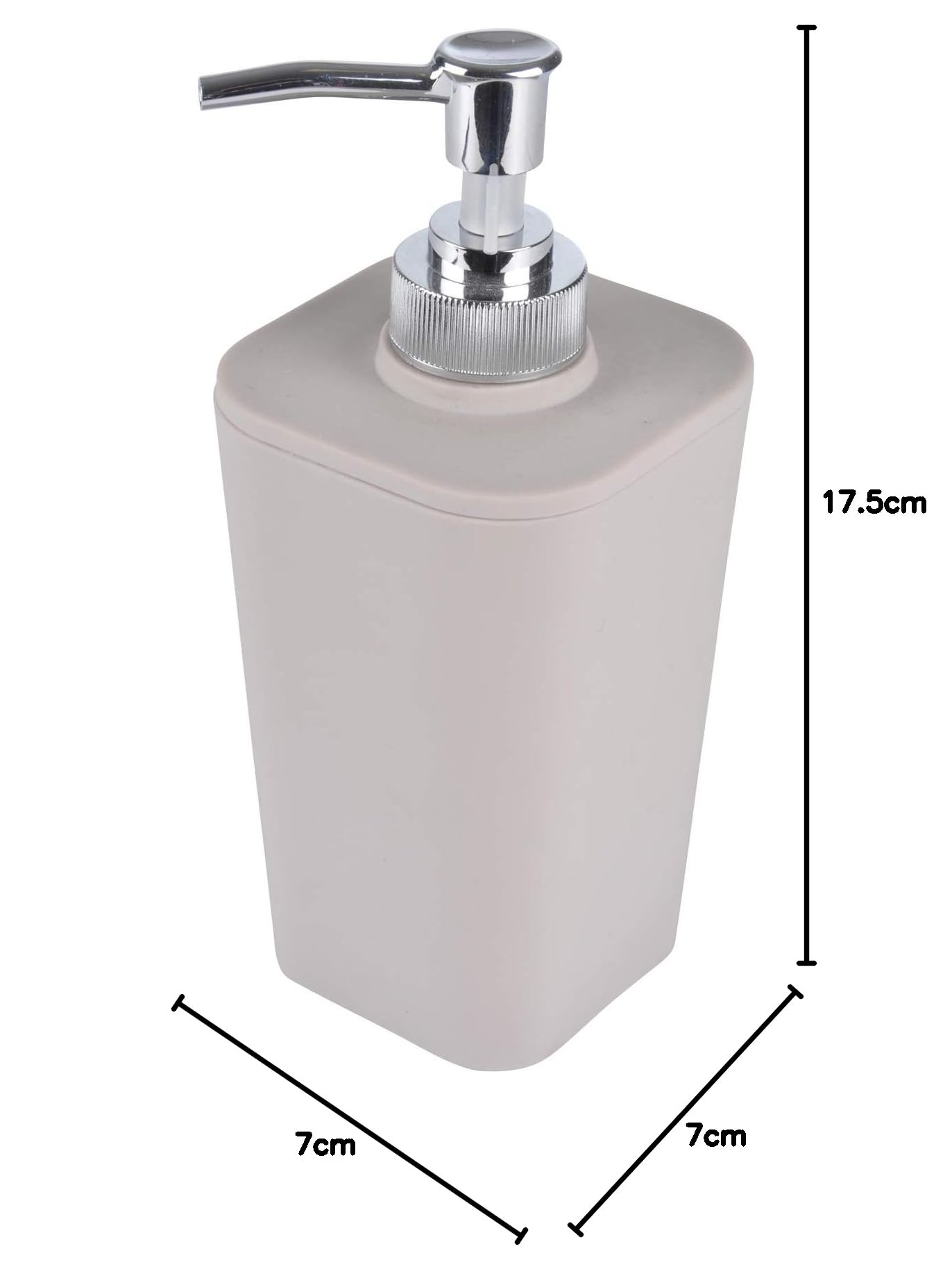 Douceur d'Intérieur Dispenser di Sapone Effetto Soft Touch 7 x 7 x 17,5 cm Vitamina Grigio (Confezione da 2)