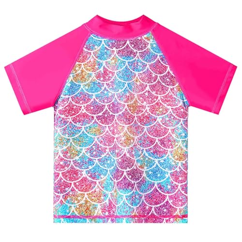 Image of TFJH E Girls Short Sleeve Swimsuit Two Piece Swimwear UPF 50+ UV 3-12 Years