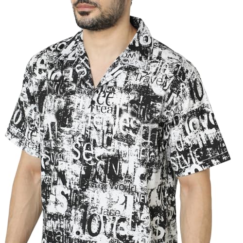 Image of Spykar Men's Relaxed Fit N /A Half Sleeve Printed Casual Shirts