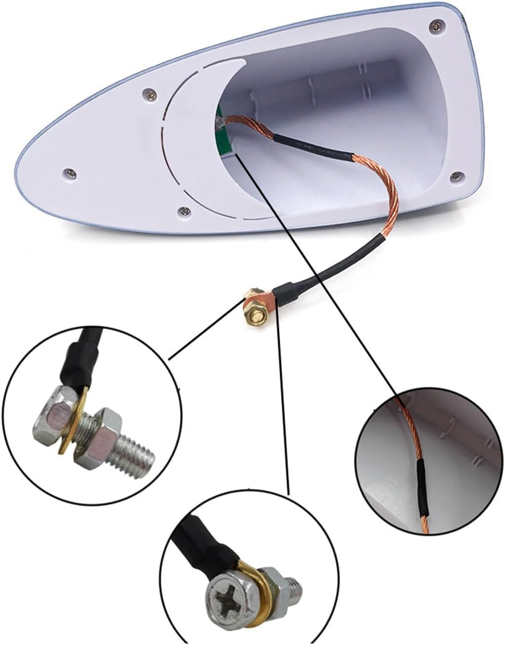 Antena de Aleta de tiburón para Benz W204 W203 W211 BMW E46 E39 E60,Cubierta de Antena Accesorios Antena de Decoración de Coche,H/White.