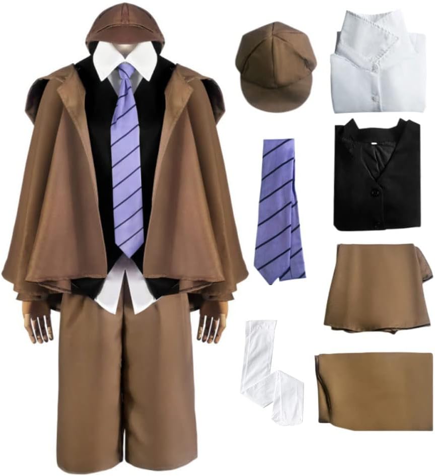 Edogawa Ranpo Cosplay Costume Full Set Anime Cosplay Outfit Detective Cloak