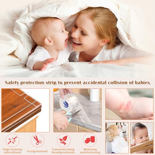 Image of Clear Corner Protectors Edge Protector Strip Corner Protectors Child Safety Trim Bumpers for Door Frame Baseboard Soft Baby Corner Guards -2 inch x9.84ft
