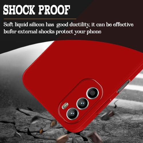 Image of Back Cover for Motorola Moto G62 5G | Full Camera Protection | Premium Liquid Silicon Case | Flexible Bumper Case for Motorola Moto G62 5G (Red)