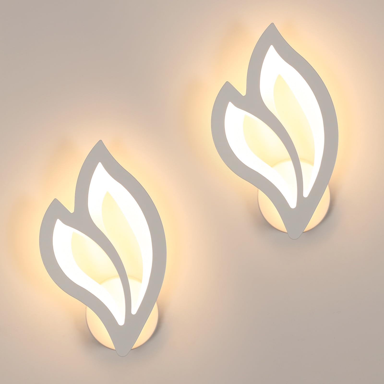 2 Stück LED Wandleuchte Innen Moderne, 13W Warmweiß 3000K | Blumenförmige Wandlampe, Wandleuchte LED aus Acryl für Schlafzimmer Flur Wohnzimmer Treppe Verwendet