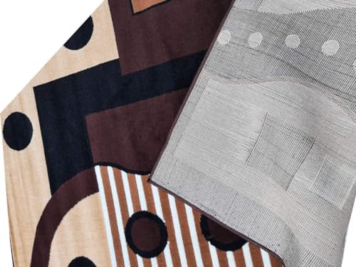Image of Home Decore Acrylic Carpet for Your Living Room & Drawing Room Aywhere in Your Home Size - 7 X 10 Ft (Brown Beige)