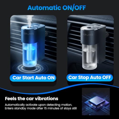 Image of Car Air Freshener Diffuser, Smart Car Vent Air Freshener, 3 Speed Adjustable, Rechargeable, Intelligent Auto On /Off, Long Lasting Fragrance, 3 x 10ml Essential Oils, Ocean