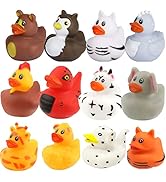 Norhogo Norhogo 12 Stück Neuheit Sortierte Gummi Enten Bade Enten Spielzeug, Quietscheente zum Ba...