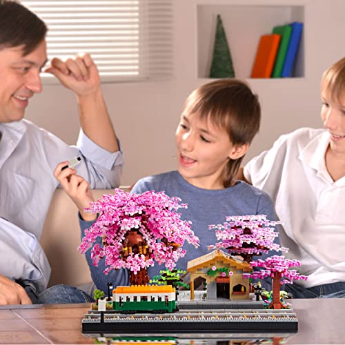 Kadablk Big Architecture,Japanese Sakura Tree Class Train Station Construction Set,Flower Building Block Model,3668PCS… - Image 3