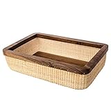 Teng Tian Nantucket Basket Rattan and Solid Wood Home Decorations for Living Room Modern Storage Bas