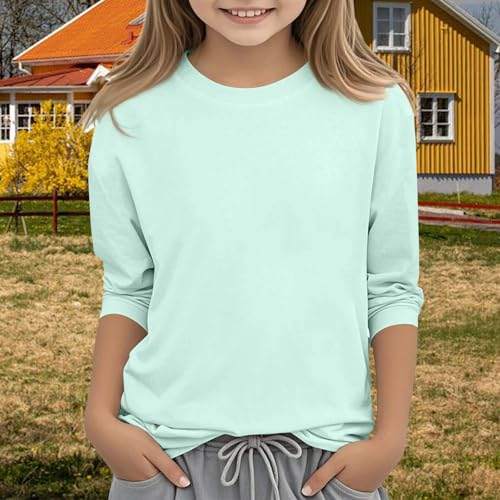 Tween Girls Trendy Clothes,Girl Long Sleeve T Shirts Kids Crewneck Fall Winter Tops Basic Tees2