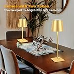 2 Pack Cordless Table Lamps, 3 Colors Stepless Dimming, 5000mAh Rechargeable Battery LED Desk Lamp for Bedroom/Couple Dinner/Desk/Cafe/Dining Room/Terrace - Image 5