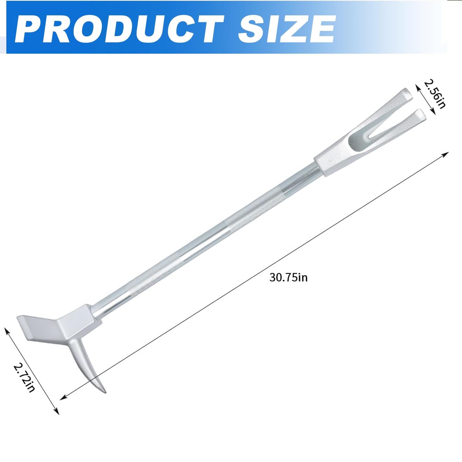 30-calowy pręt Halligan, kute stalowe narzędzie wejściowe z głowicą siekiery 3 w 1, widły z kolcami, narzędzia strażackie z pazurem tnącym do metalu, konstrukcja z rozstawem wideł