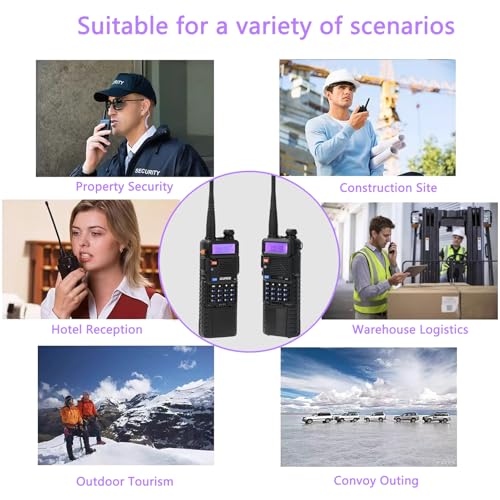 Image of Baofeng UV-5R 8W Dual Band Two Way Radio Handheld Ham Radios Walkie Talkies | BAOFENG UV 5R Radio Long Range, Rechargeable, Flashlight, for Hiking Camping Hunting Skiing Trip Black 3800mAh Battery 6 Pack