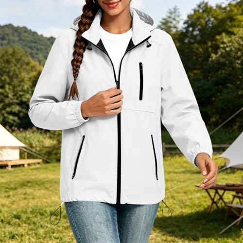 Chaqueta impermeable mujer con cremallera abrigo softshell running senderismo 6