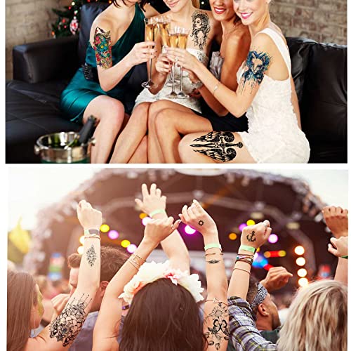 Quichic 200+ Pieces Animal Tattoos Temporary Realistic For Women Girls Includes 12 Large Fake Tattoos Long Lasting Sleeve Temp Tattoos Hand Tattoos Party Favors #TOP5