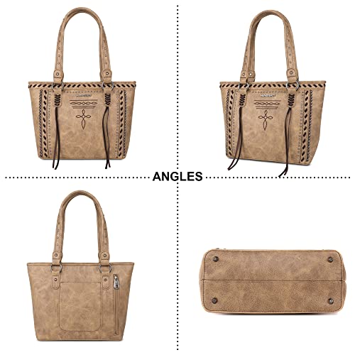 Image of Montana West Spiritual Collection Western Tote Bag for Women Vegan Leather Shoulder Handbag with Wallet