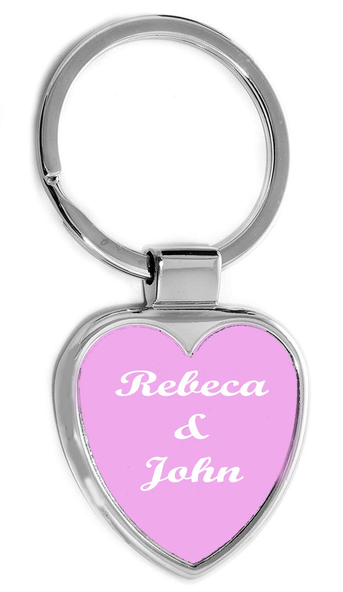 Gifts Infinity® Personalized Car Or House Keychain - Free Laser Engraving (Heart, Pink)