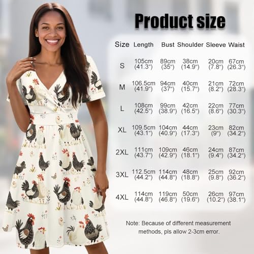 Image of Women's Summer Formal Dresses Short Sleeve Wrap V Neck Dresses Bridesmaid Wedding Guest Dress with Pockets