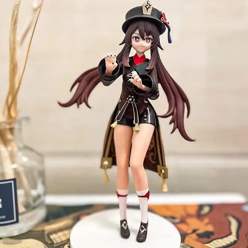 Xinnice - Figurine animée Hu Tao - En PVC - 23 cm - Figurine de collection - Décoration de bureau - Cadeau pour les fans d'anime