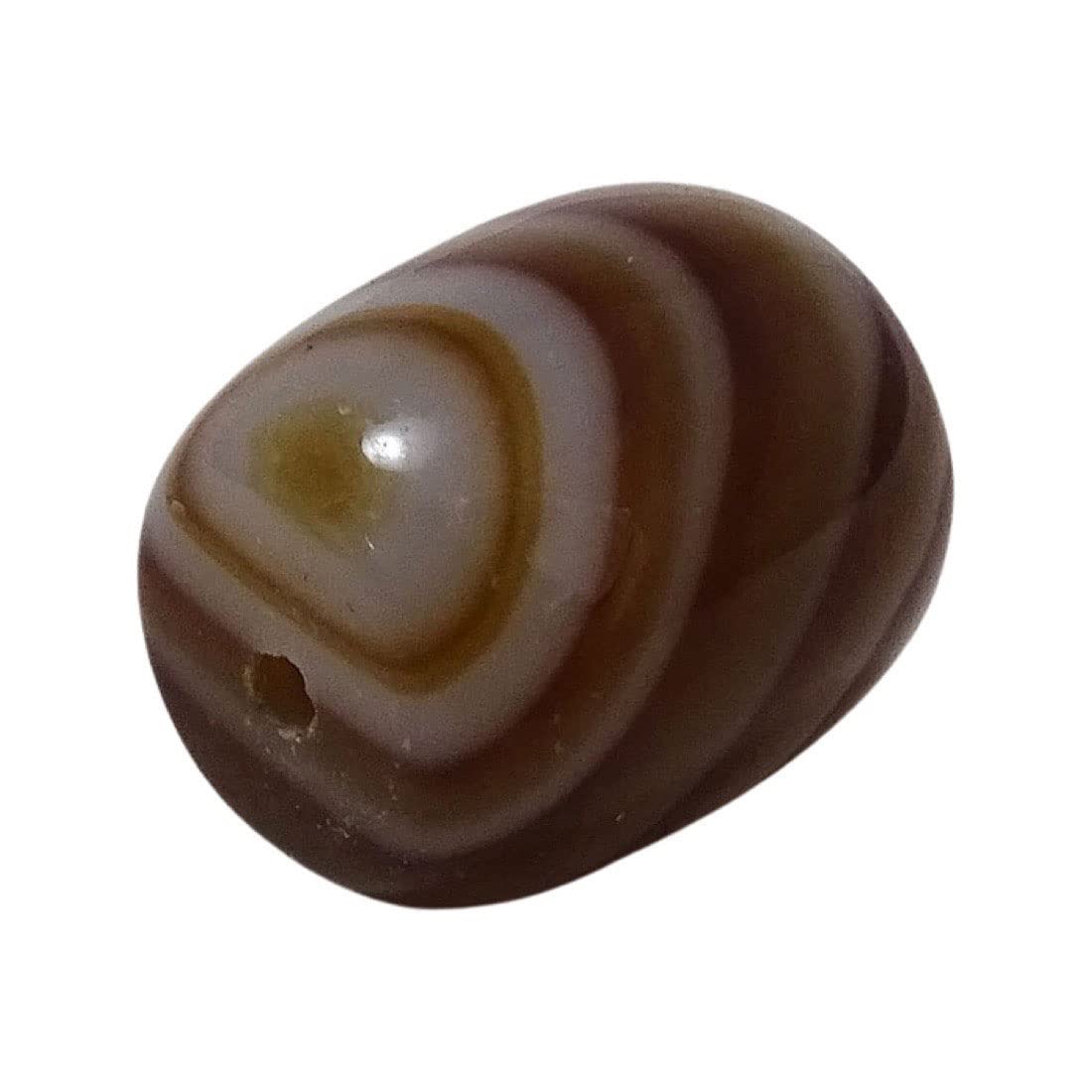 sahiba gems 14 Carat Kala Sulemani Hakik (Akik) Evil Eye Stone 12 mm Dholki Shape Bead Gemstone Perfect Size-picture-5