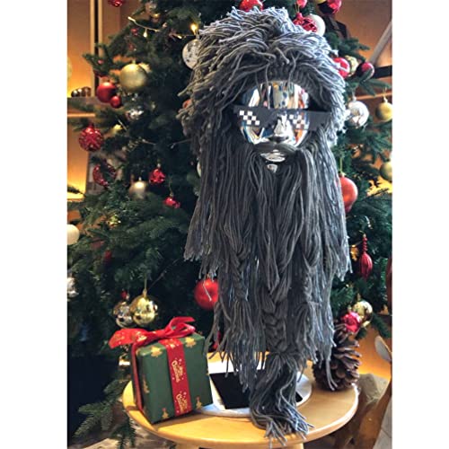 Creative Barbarian Knit Beard Hat Funny Knit Hat Wig Beanie Hat Beard Facemask #TOP5