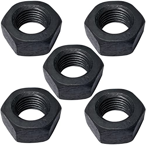 AERZETIX - C52589 - Lot de 5 Écrous hexagonaux M12x1.25 à 6 pans chanfreinés - dureté 10 - acier noirci