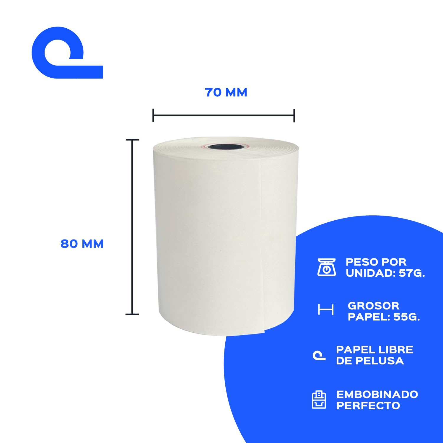 50 Rollos Térmicos De 80 Mm X 50 M X 12 Mm (80/50/12) – Sin BPA HKR-World® Rollos De Papel Térmico "Made In Germany