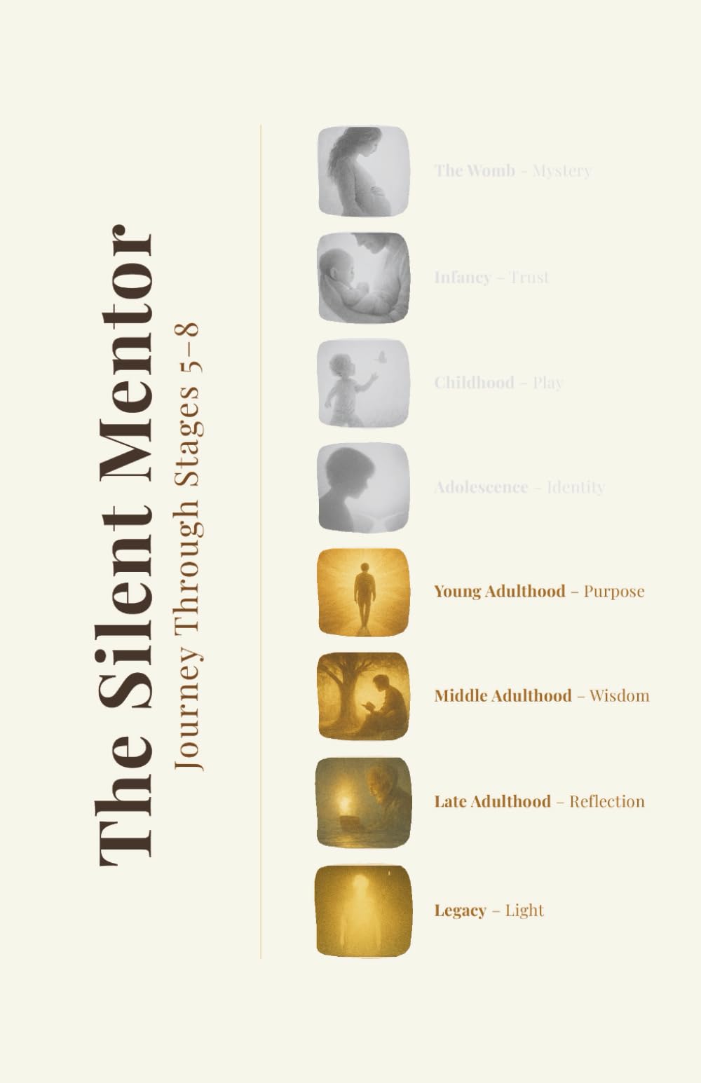 The Silent Mentor – Journey Through Stages 5–8: Young Adulthood, Middle Adulthood, Late Adulthood, and Legacy