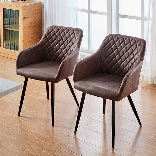 TUKAILAI Esszimmerstühle 2er Set aus Kunstleder, Modern Küchenstuhl...