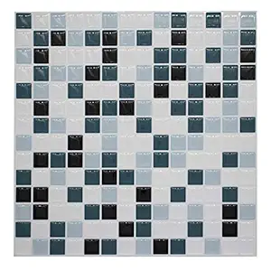 GlobalNiche Home Decor 3D Brick Mosaic Tile Kitchen Bathroom 3D Wallpaper Sticker Tile Decal Stickers Kitchen Decor Self Adhesive Wallpaper Color Mosaic Dimensions 8PCS