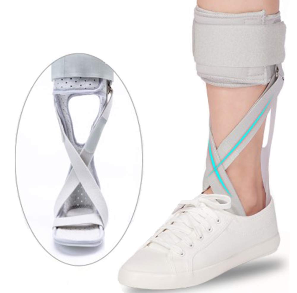 SZWW Maintien Confortable de la Cheville, orthèse de Pied de Cheville, Marche avec Chaussures, Conception de Sangle de 8 Mots, la Taille Peut être ajustée,Gray,upgradedversion