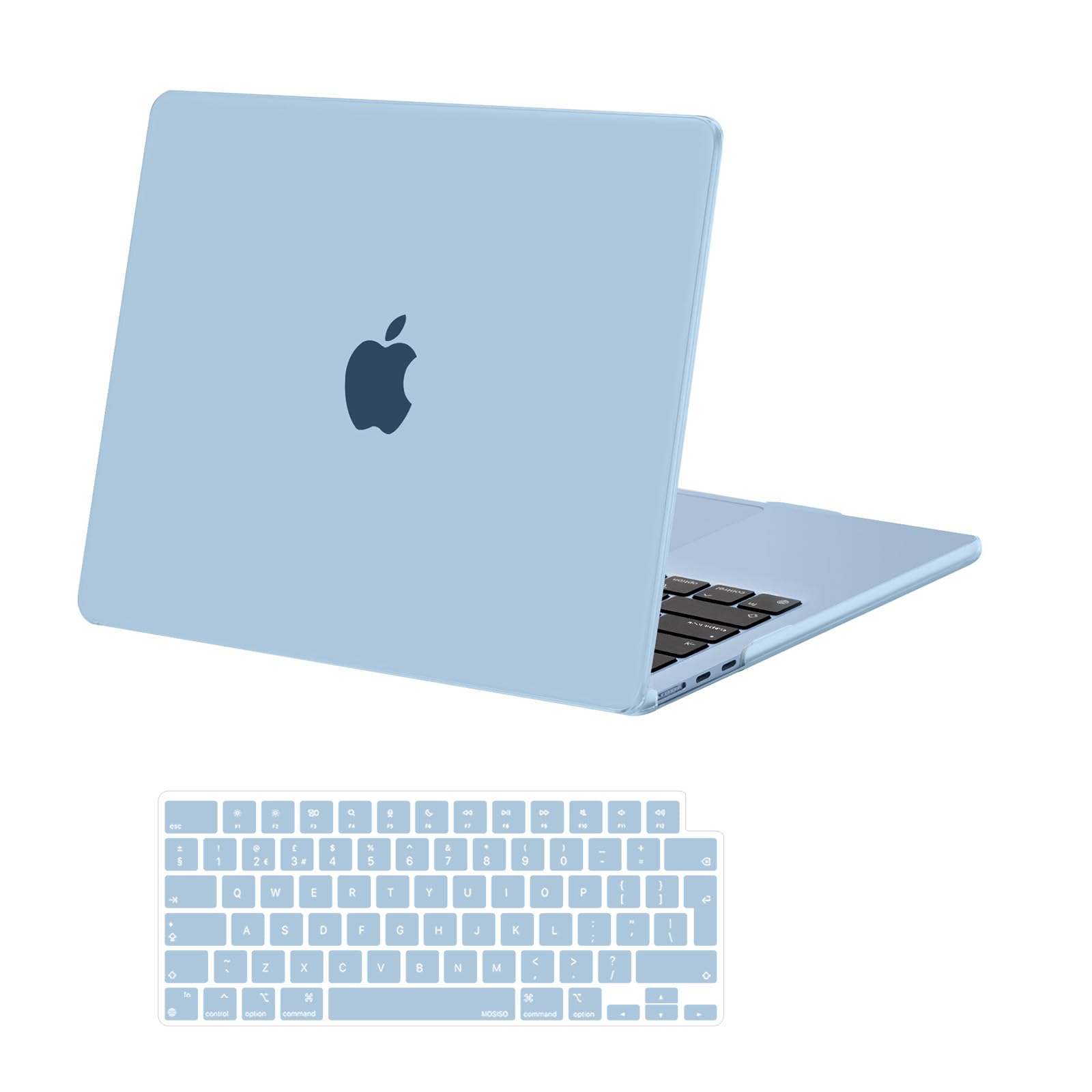 Carcasa MacBook Air 13 M3 M4 azul celeste con protector 7