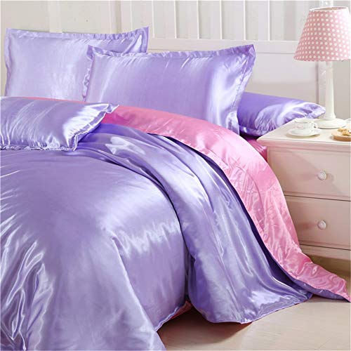 Couettes en soie anti transpiration lit king size ensemble housse rouge - 2