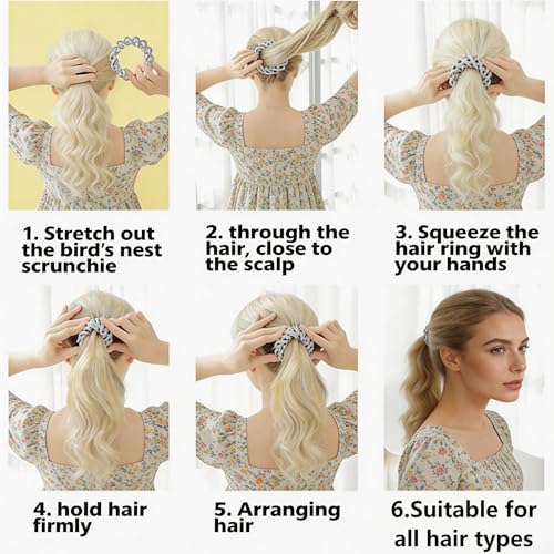 Set de 6 Pinzas para el Cabello tipo Nido de Pájaro de Terciopelo para Mujeres miniatura 3