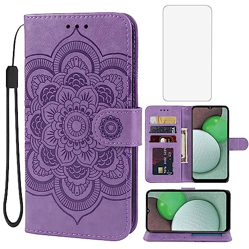 Étui Samsung Galaxy A03S Anti-Rayures Violet avec Rangement Carte et Écran Protégé