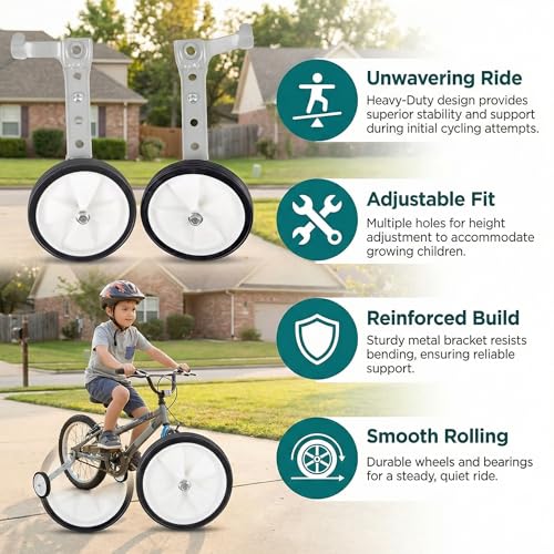 Image of Little World Bike Adjustable Stabilizer Training Wheels for 20 Inch Bike