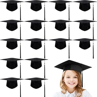 20 Pcs Preschool Grad Caps, Kindergarten Graduation Cap Child Size Grad Hats with Tassel for Preschool
